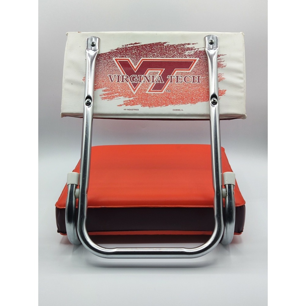 Vintage Virginia Tech Folding Stadium Seat KR Industries Orange/Maroon‎